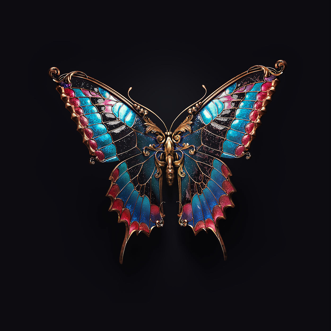 Render，Design，insect，gemstone，Jewel insects，ornaments，