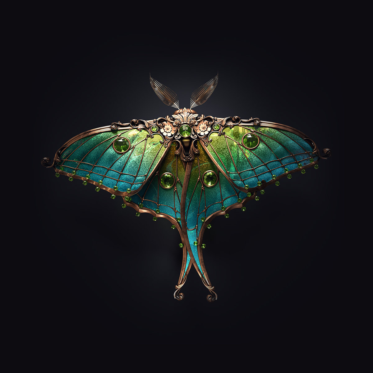 Render，Design，insect，gemstone，Jewel insects，ornaments，