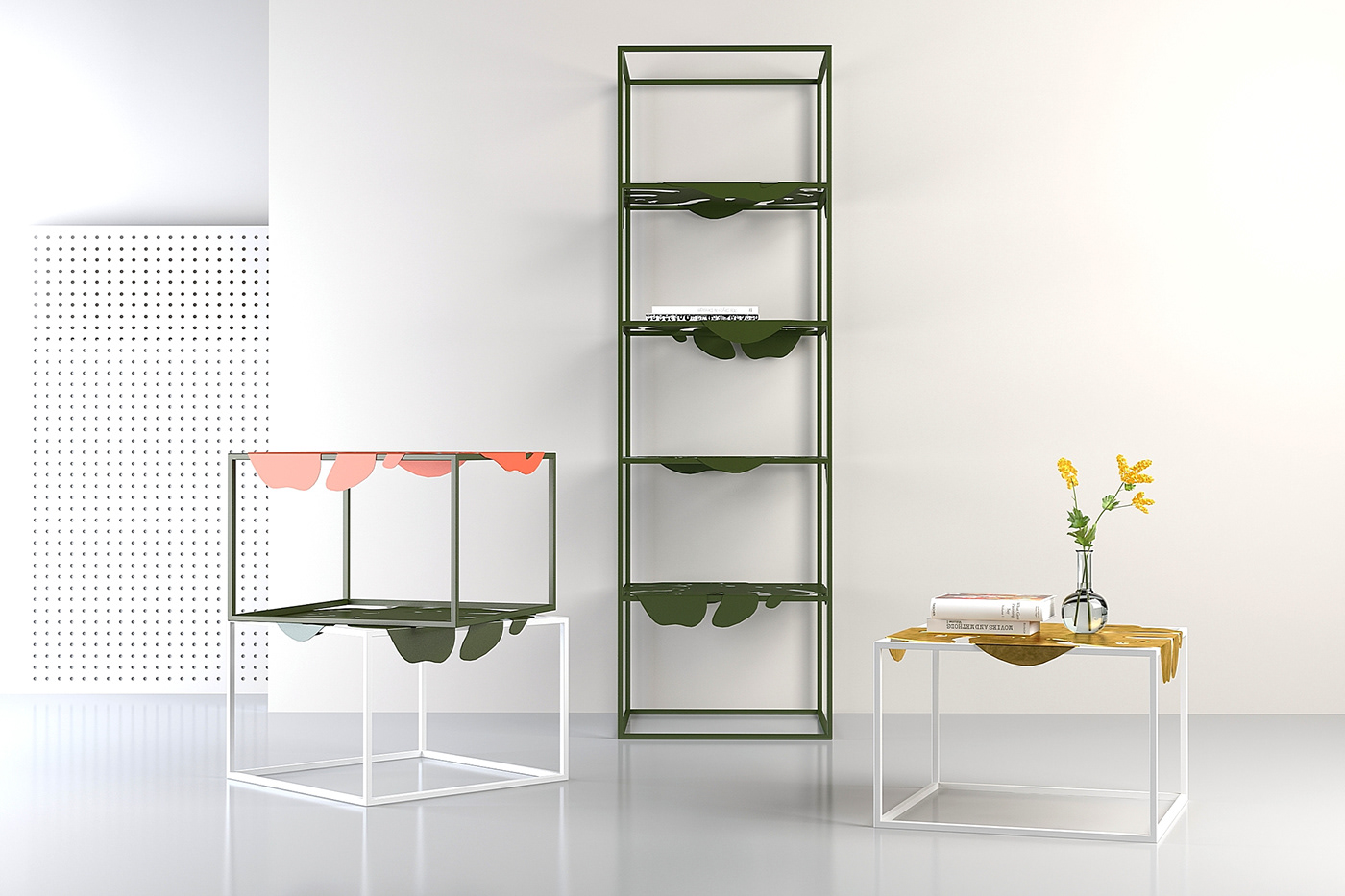 Coffee table，Storage cabinet，Metal，furniture，