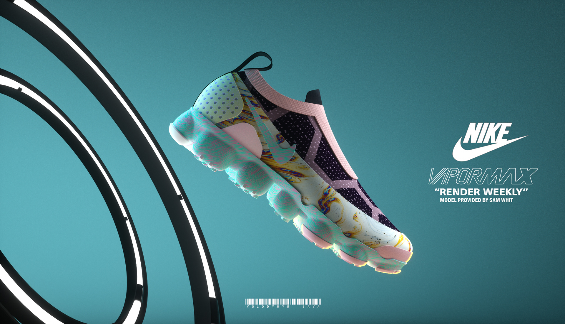 Render，design sketch，NIKE Vapor Max，Nike，