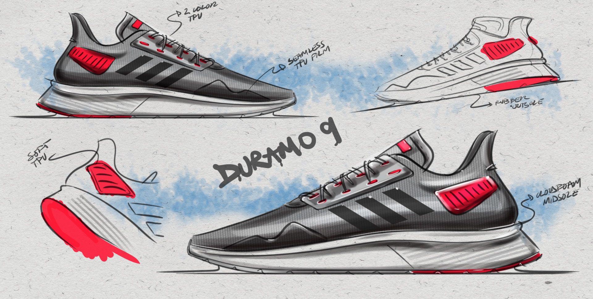 Adidas，Adidas Duramo 9，New products，Running shoes，sneakers，