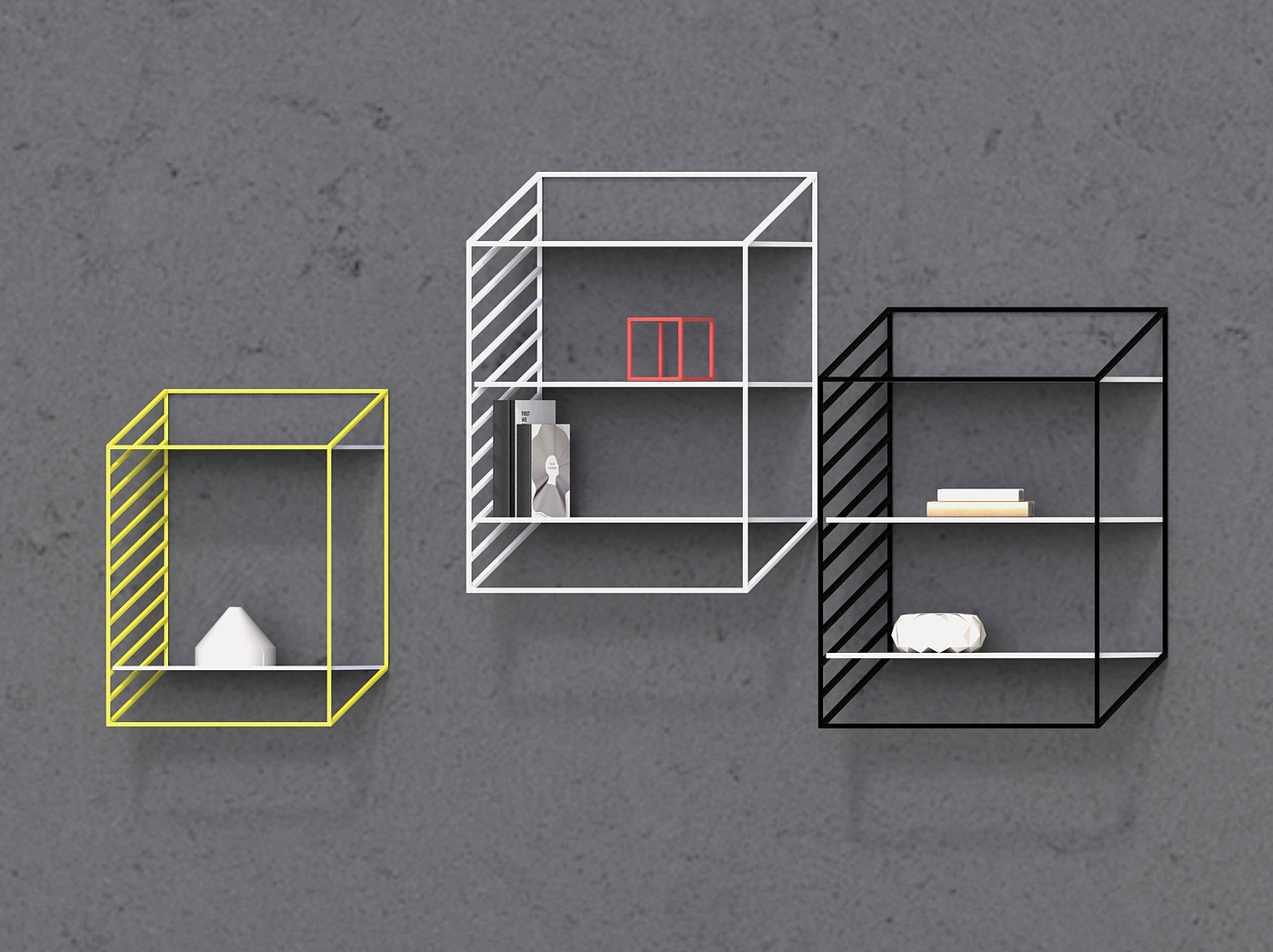 壁橱，吊柜，"Slide" shelves，2D，倾斜，