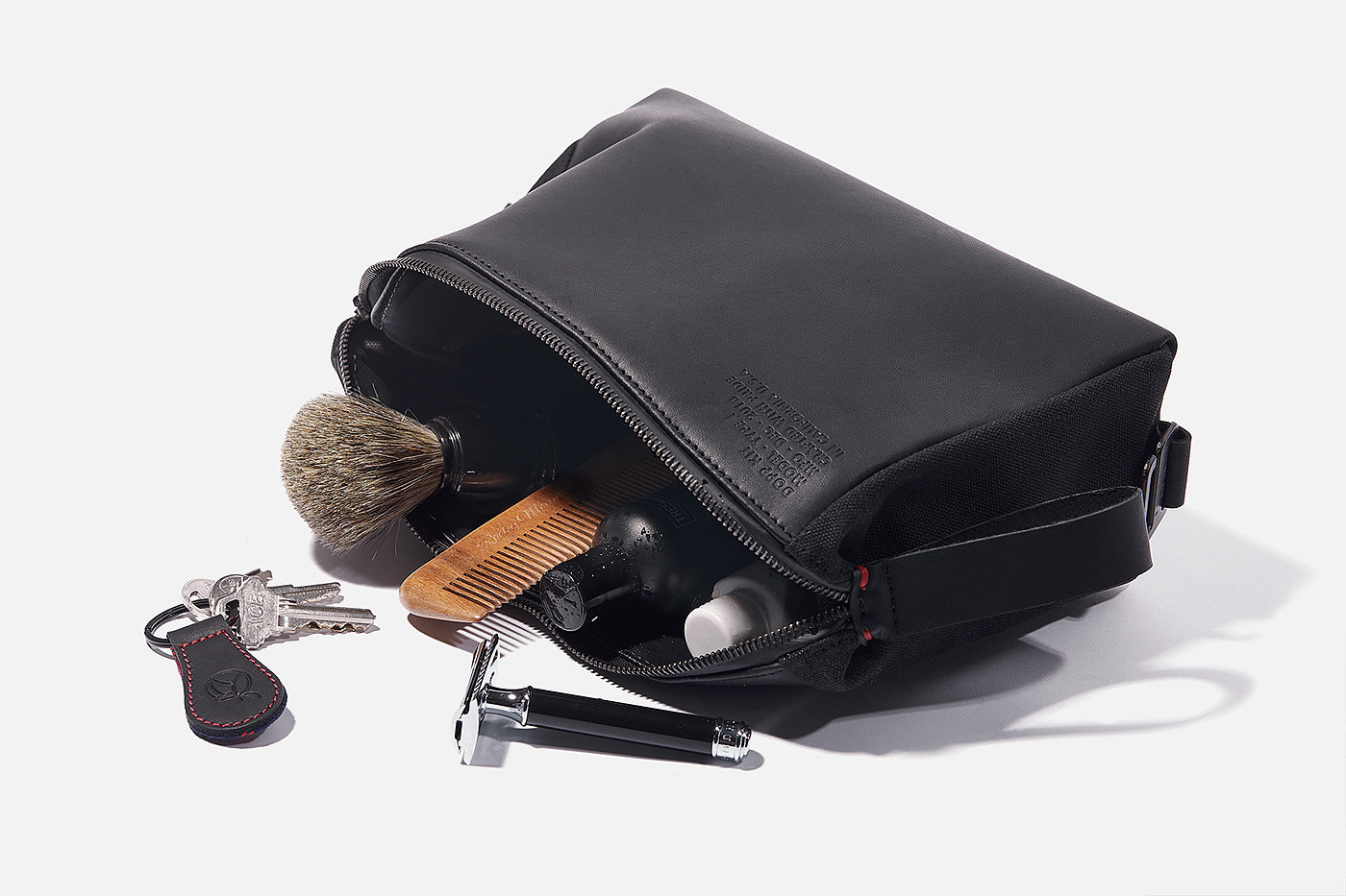 Colin Jackson，black，travel，package，outdoors，Dopp Kit，Cosmetic Bag，Leatherwear，