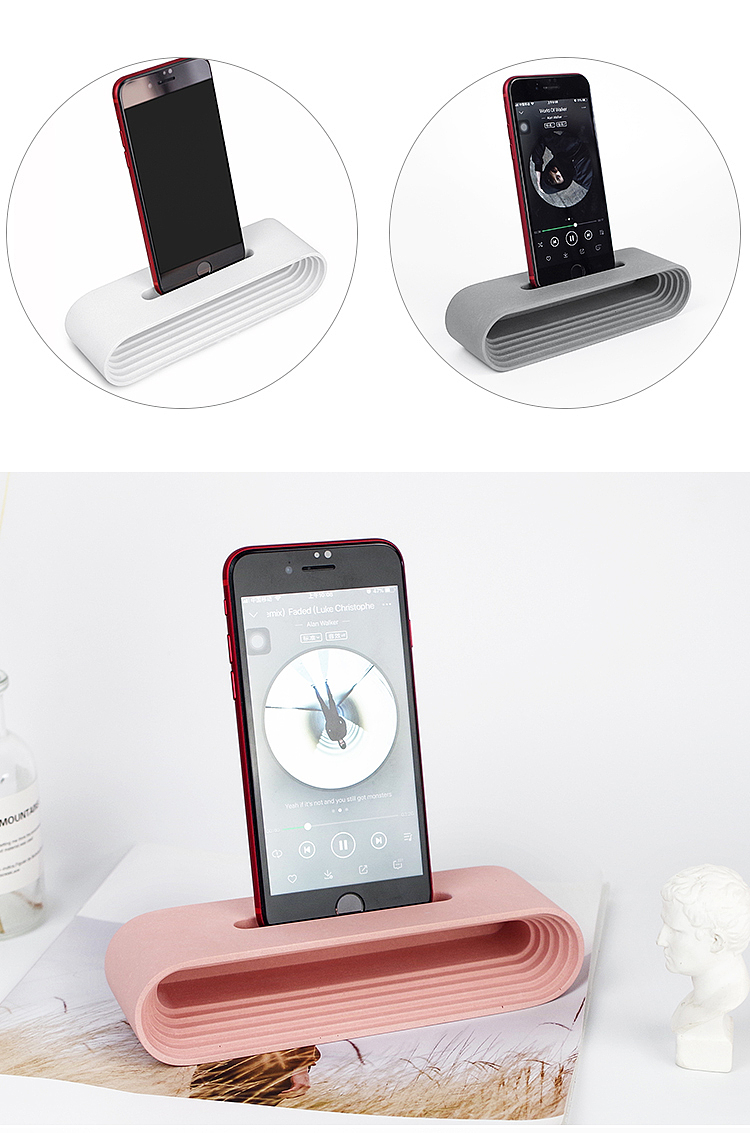 Cement tabletop storage ornaments，Creative gifts，Cement mobile phone holder，Mini speaker，Concrete loudspeaker，