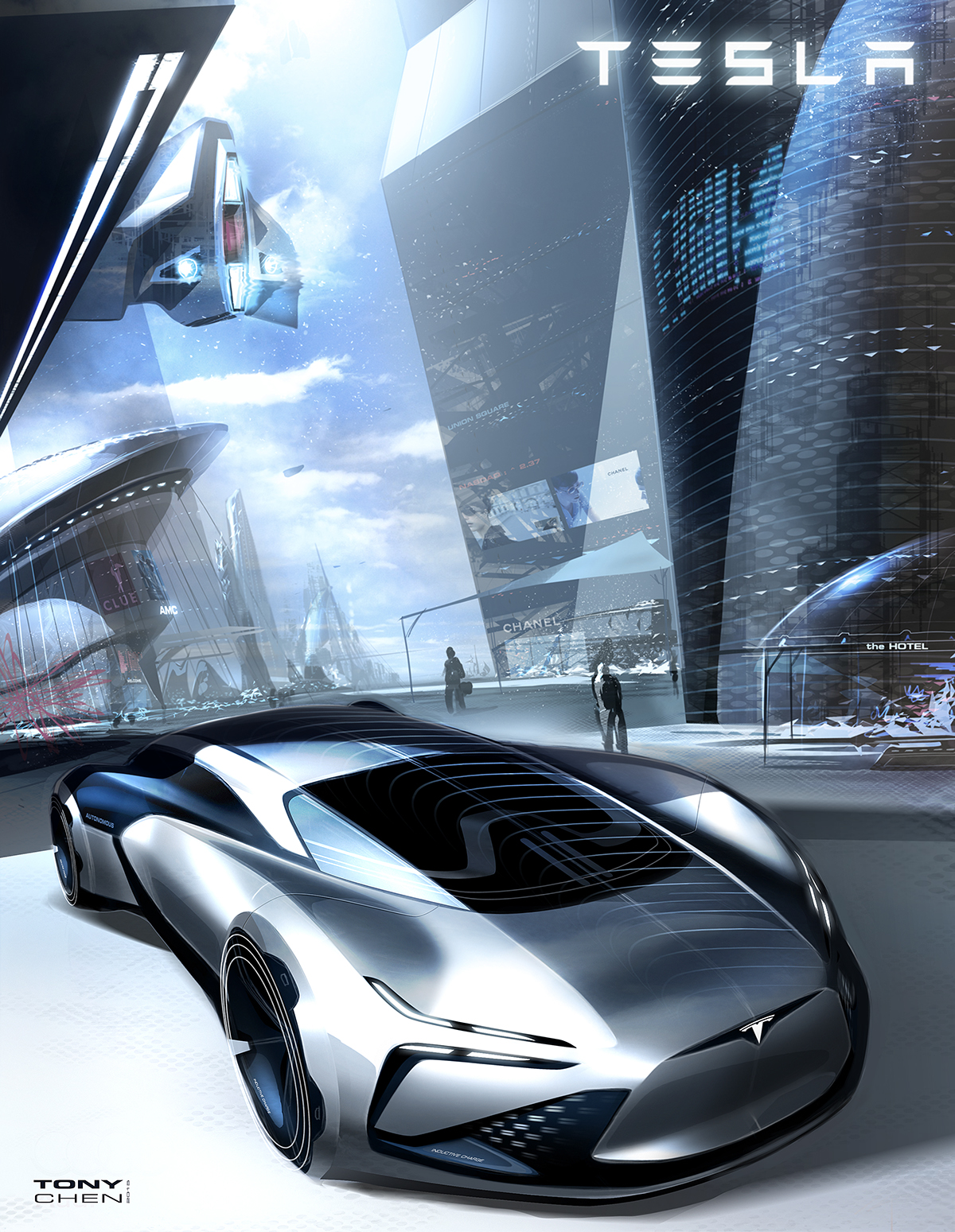 未来感极强的一组汽车手绘,走在潮流与科技的前端