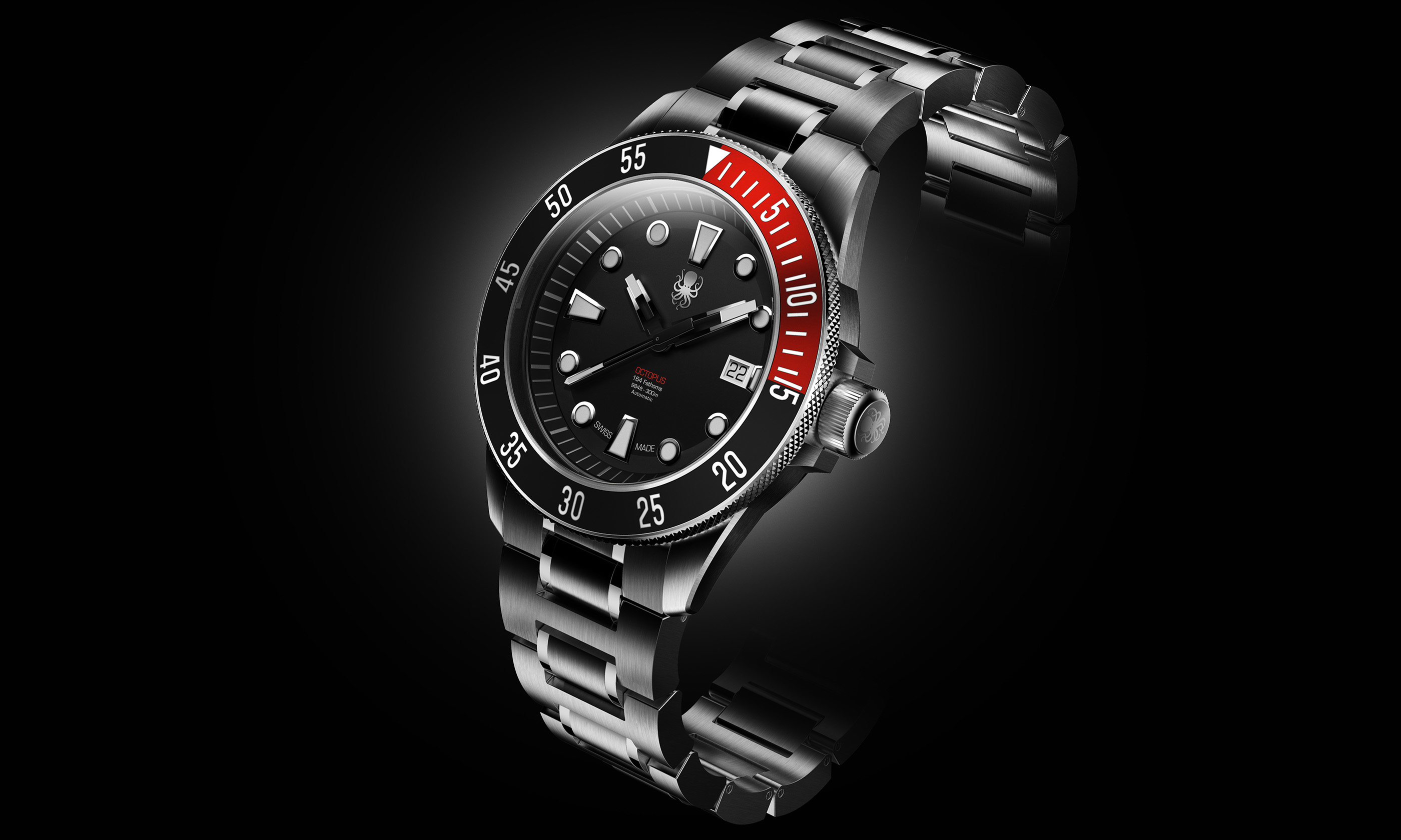 Luminous，Octopus 164，Divers Watch，