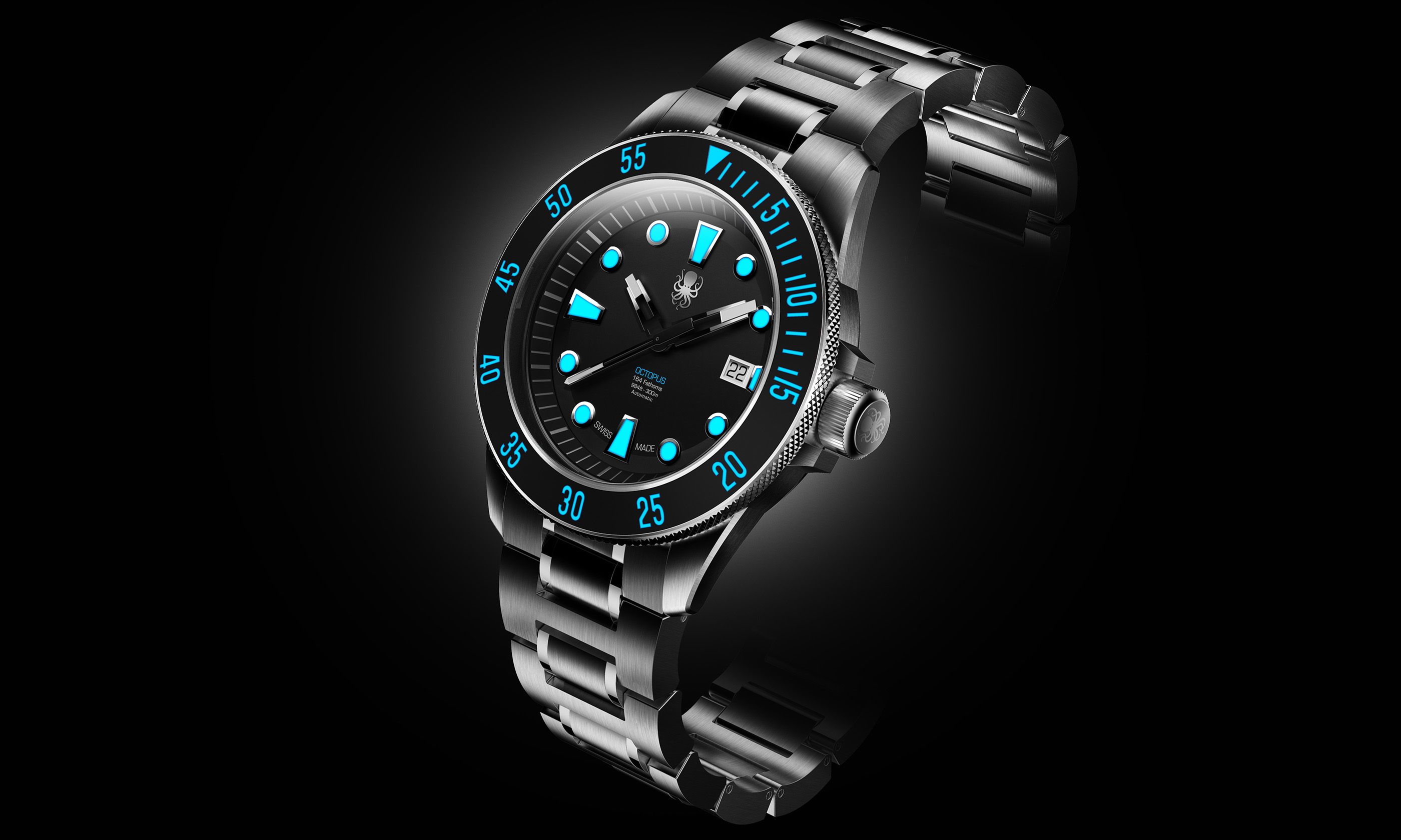 Luminous，Octopus 164，Divers Watch，