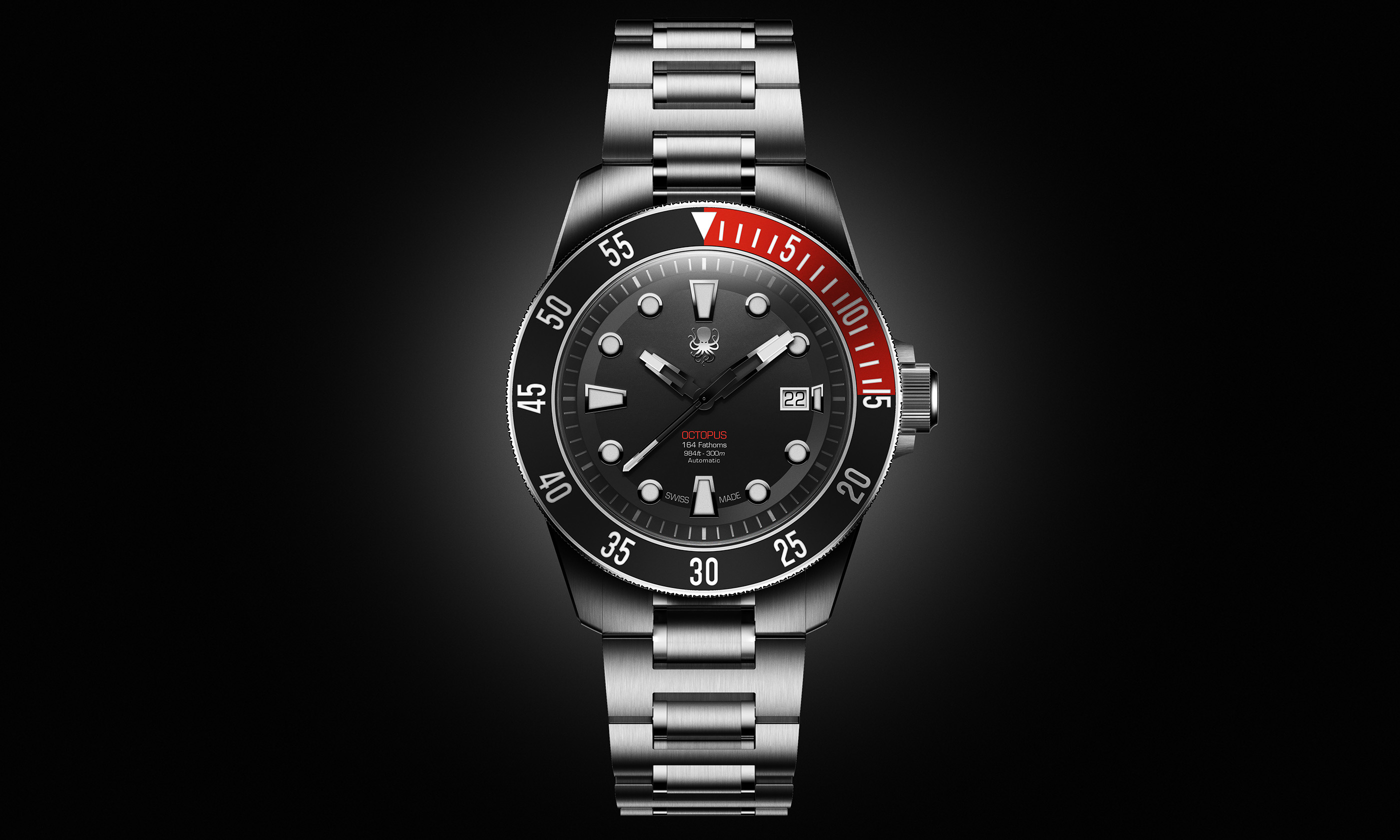 Luminous，Octopus 164，Divers Watch，