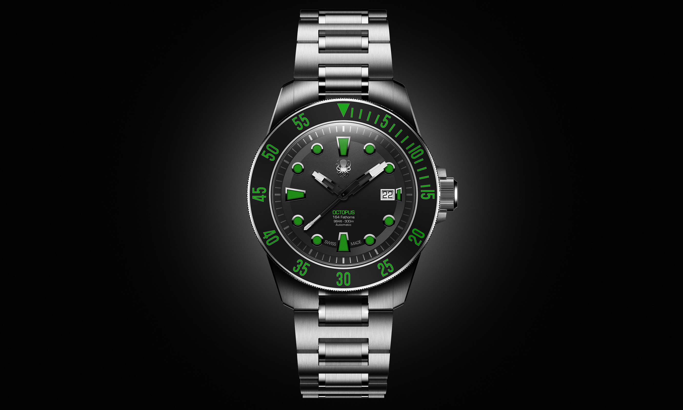 Luminous，Octopus 164，Divers Watch，