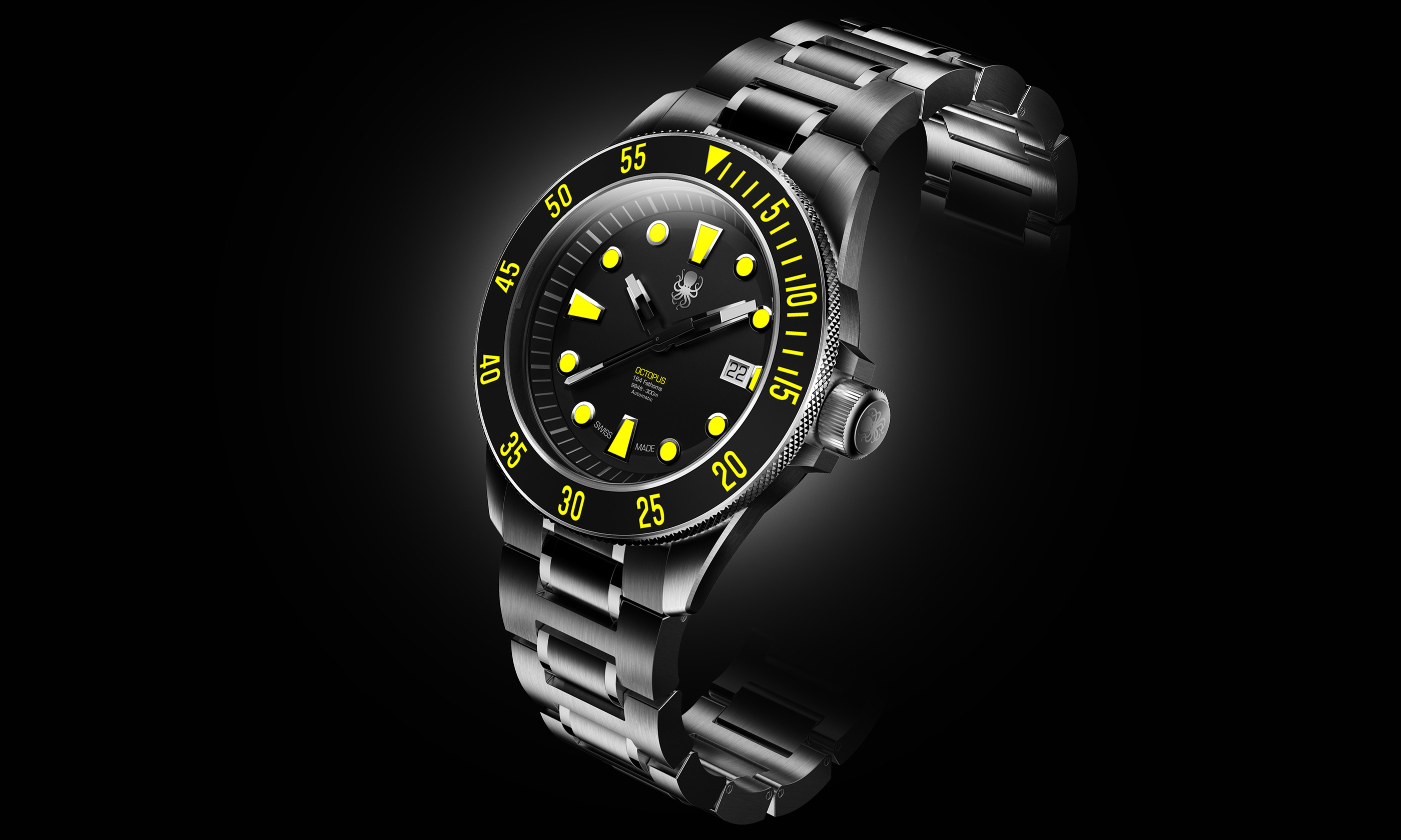 Luminous，Octopus 164，Divers Watch，