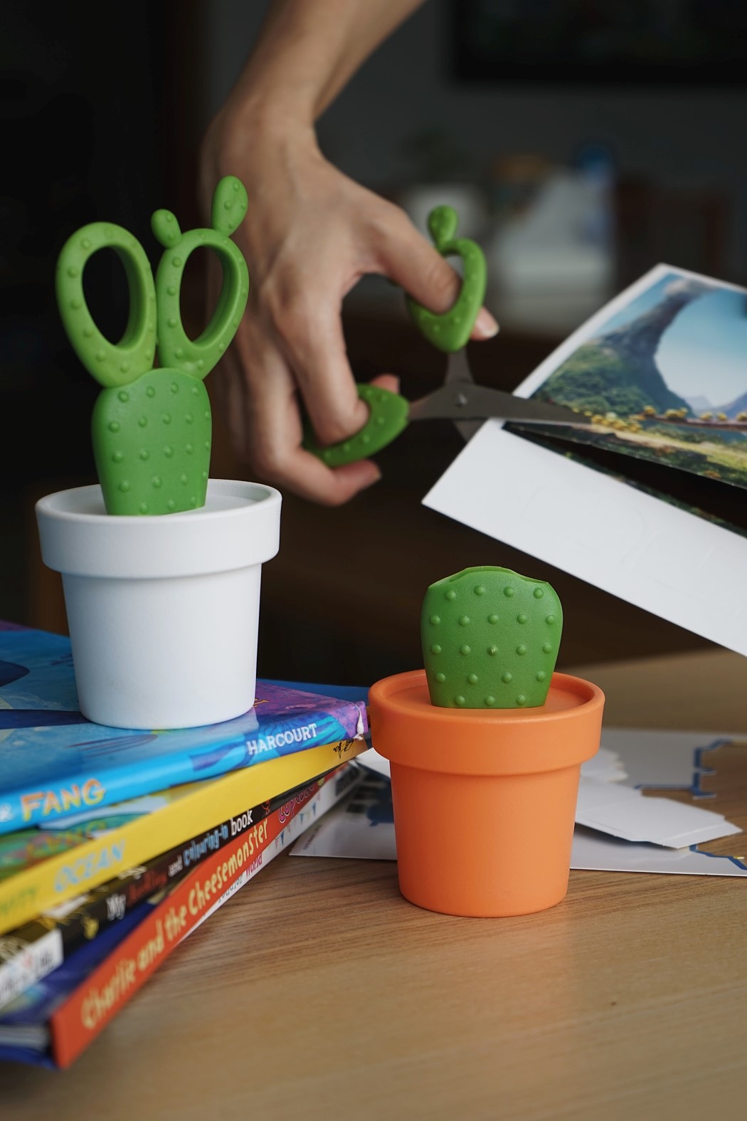 Qualy Design，Stationery，to work in an office，Quali，cactus，scissors，green，