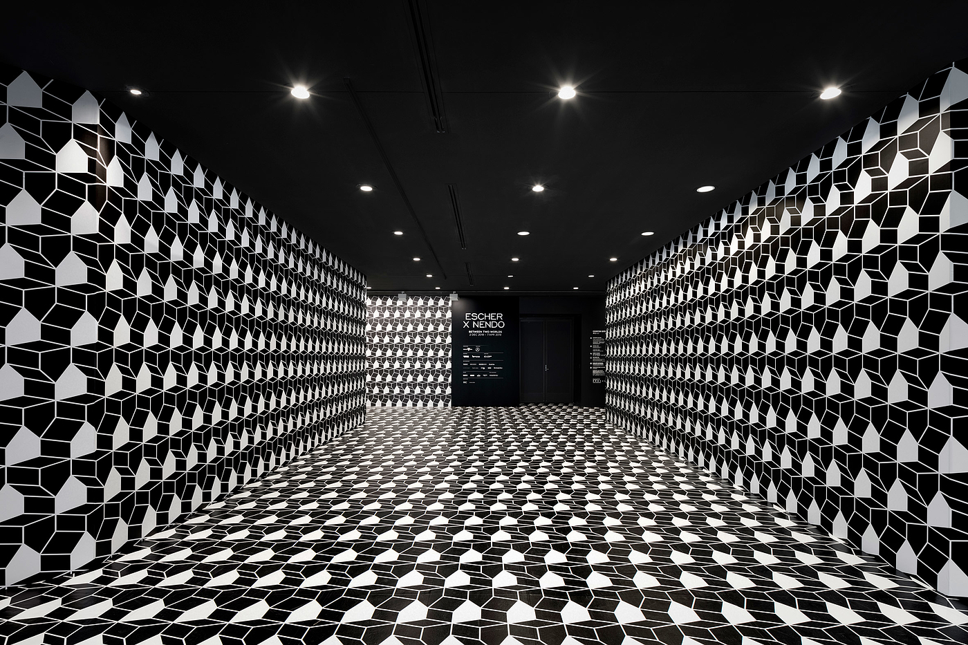 exhibition，Escher ，black and white，Interior design，