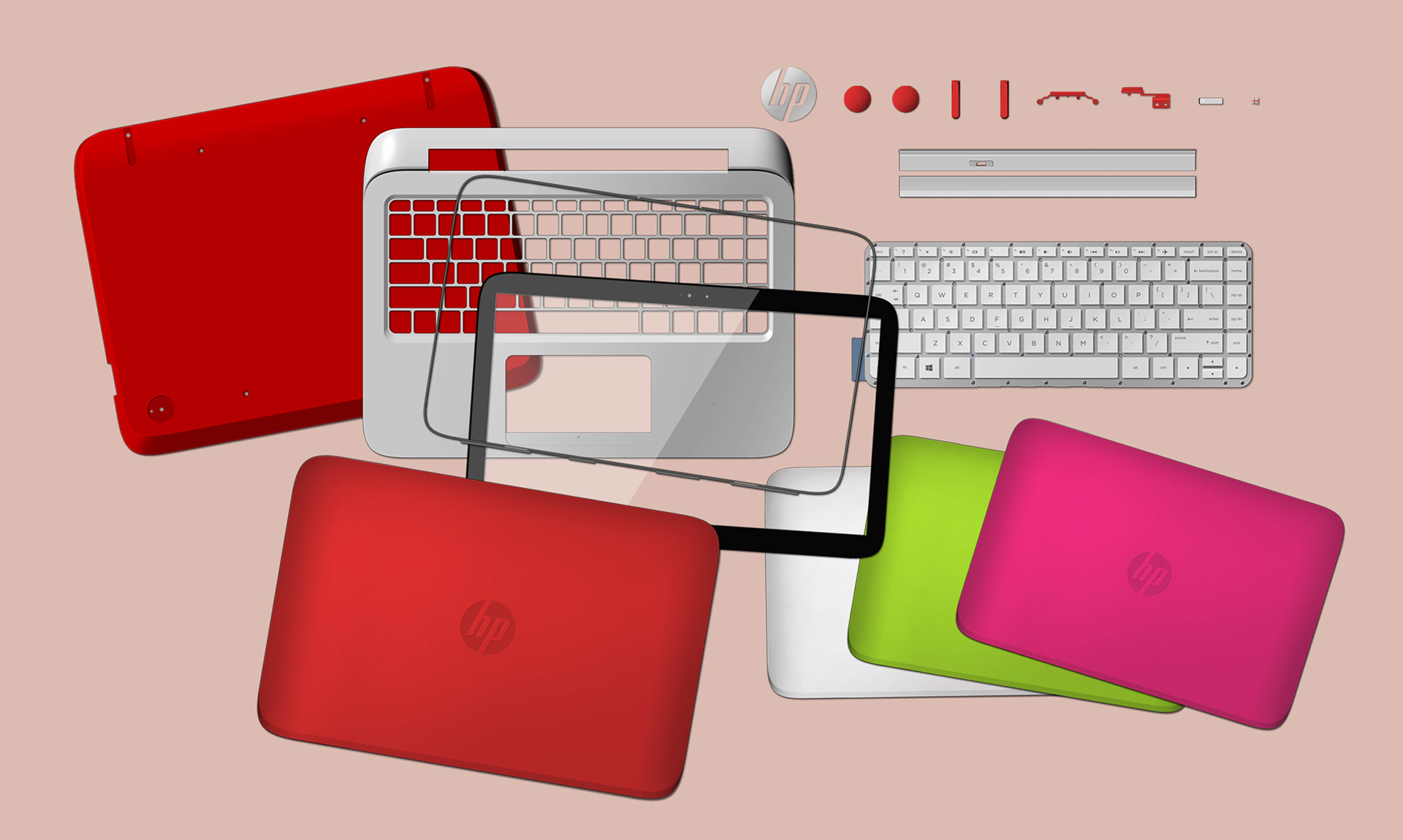 Notebook computer，split-level ，HP，