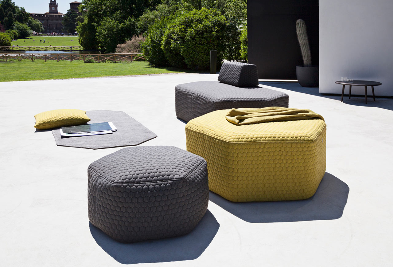 combination，Hexagonal Stool，courtyard，sofa，