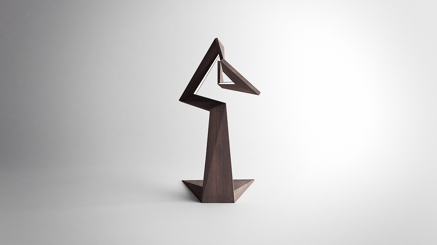 Desk lamp，product design，woodiness，