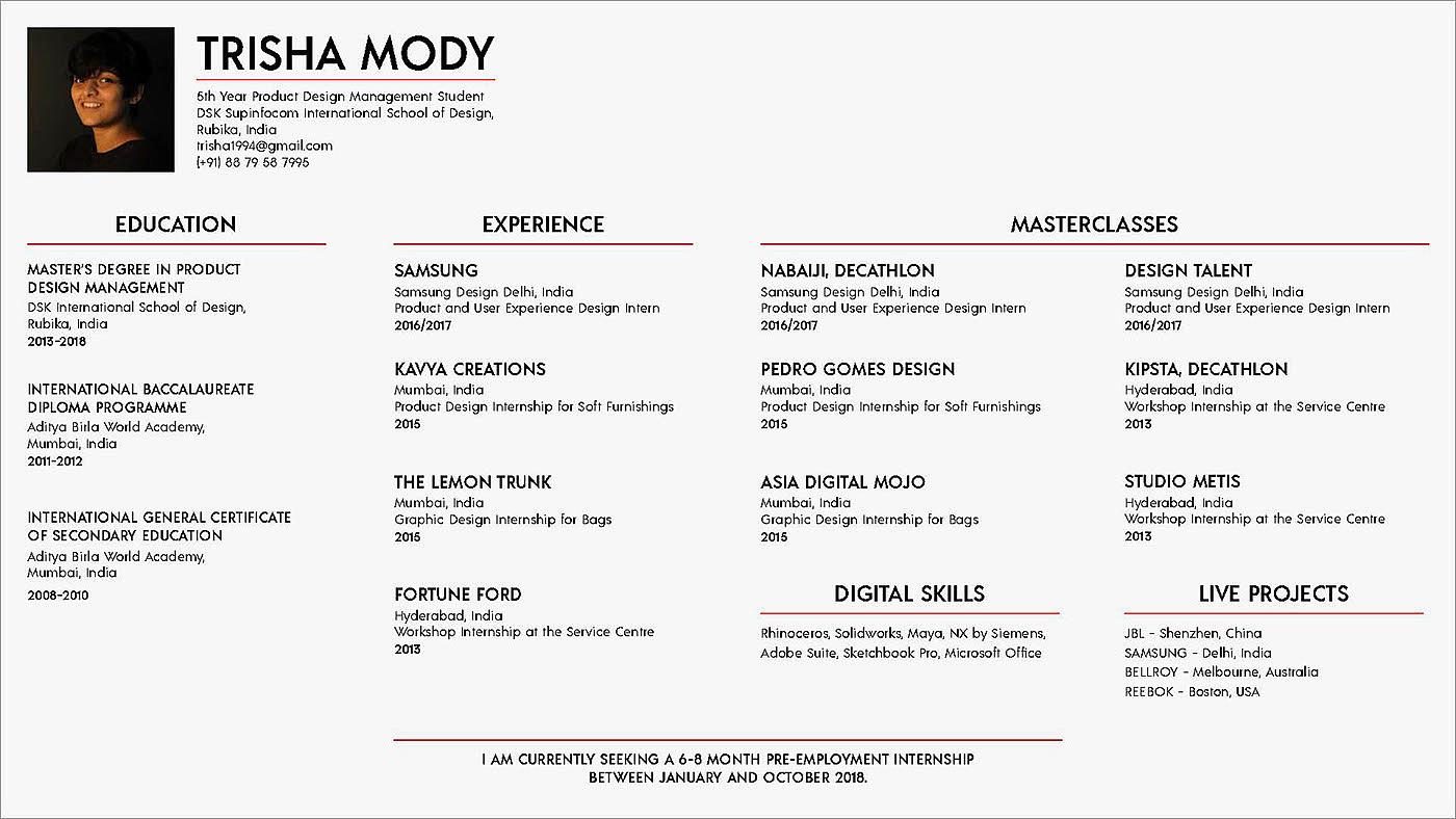 Trisha Mody，Design，Trisha Mody，sample reels，