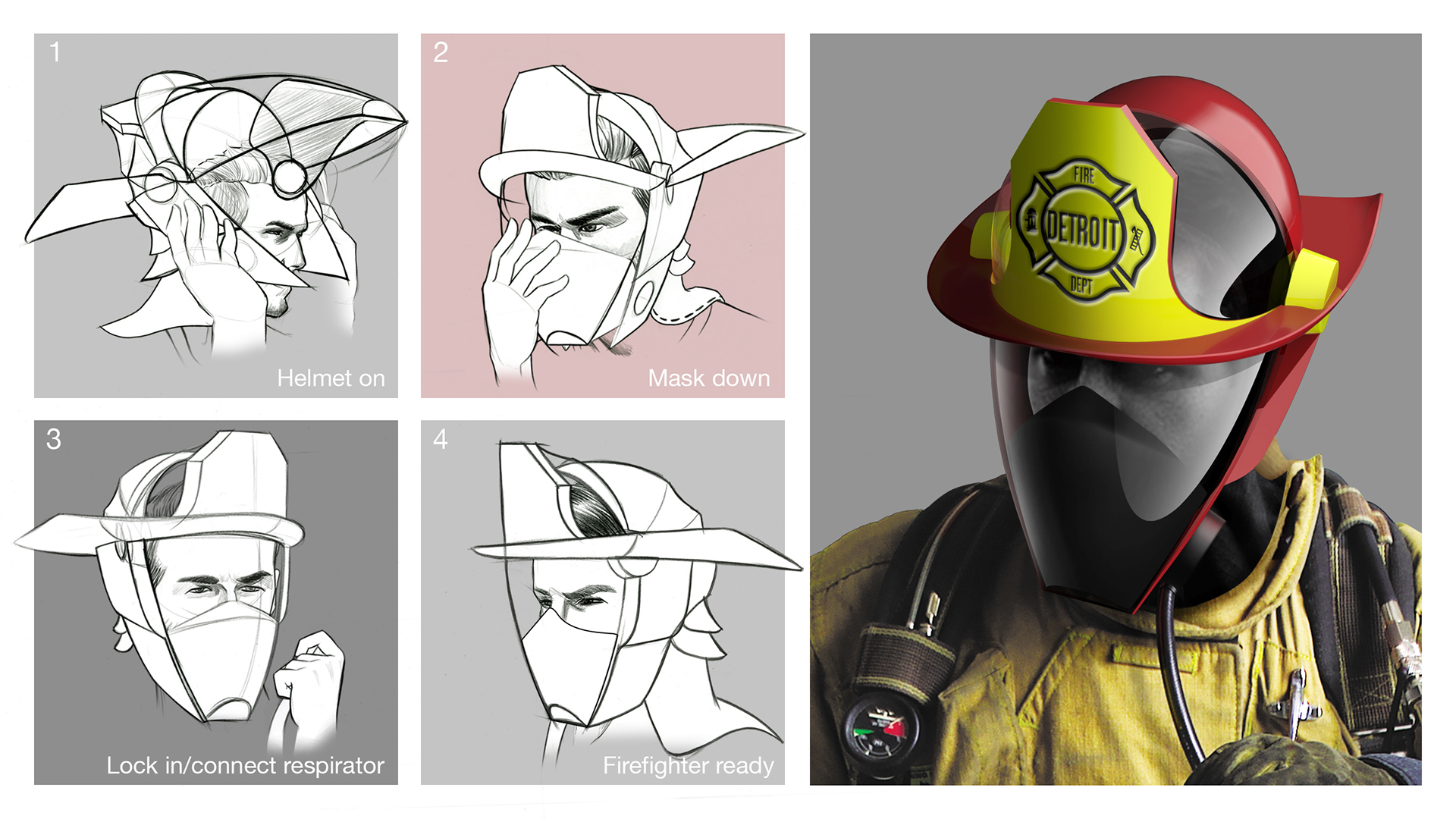 product design，Helmet，Fire fighting equipment，Fireman helmet，