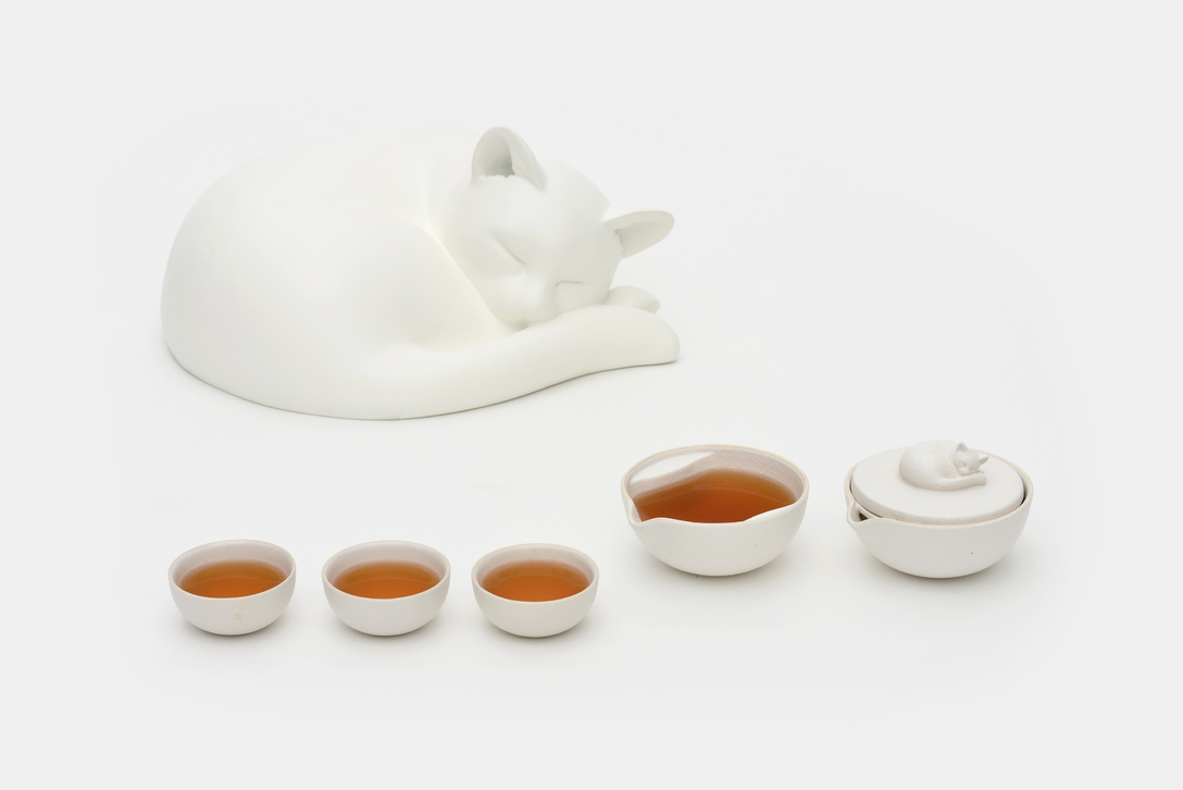 Poxi，tea set，German red dot award，Jiang Sheng，Sculpture，cat，ceramics，transboundary，