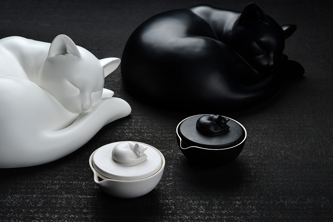 Poxi，tea set，German red dot award，Jiang Sheng，Sculpture，cat，ceramics，transboundary，