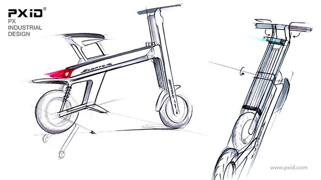 Pxid product oriented industrial design，Design of elderly scooter，Design of balance scooter，Scooter design，