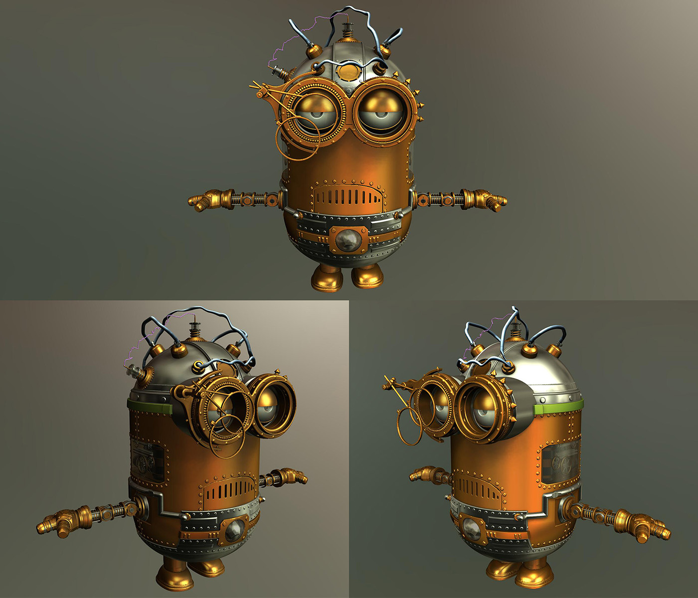 Minions，Rendering works，3D model，