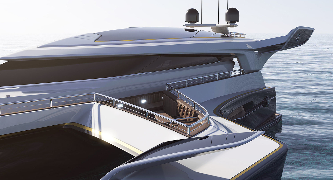 luxury，Render，Model，Motor yacht，