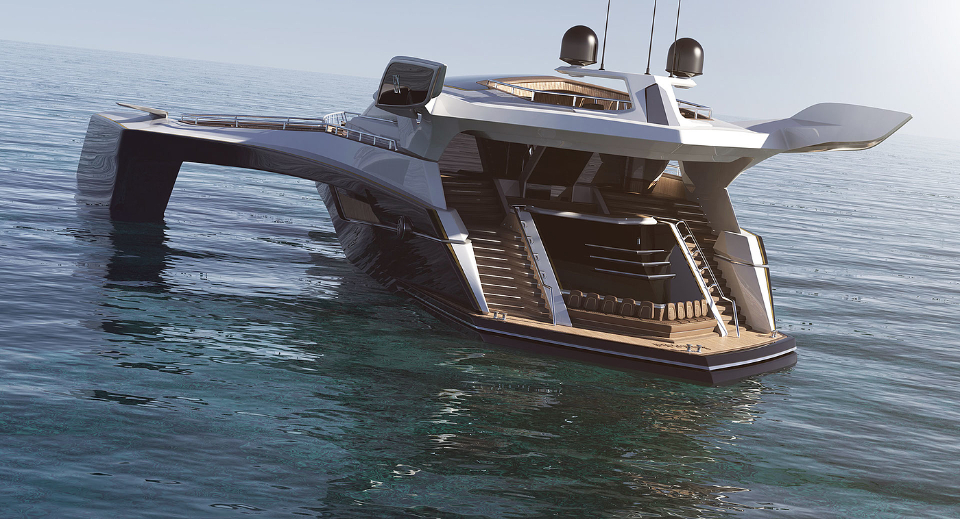 luxury，Render，Model，Motor yacht，