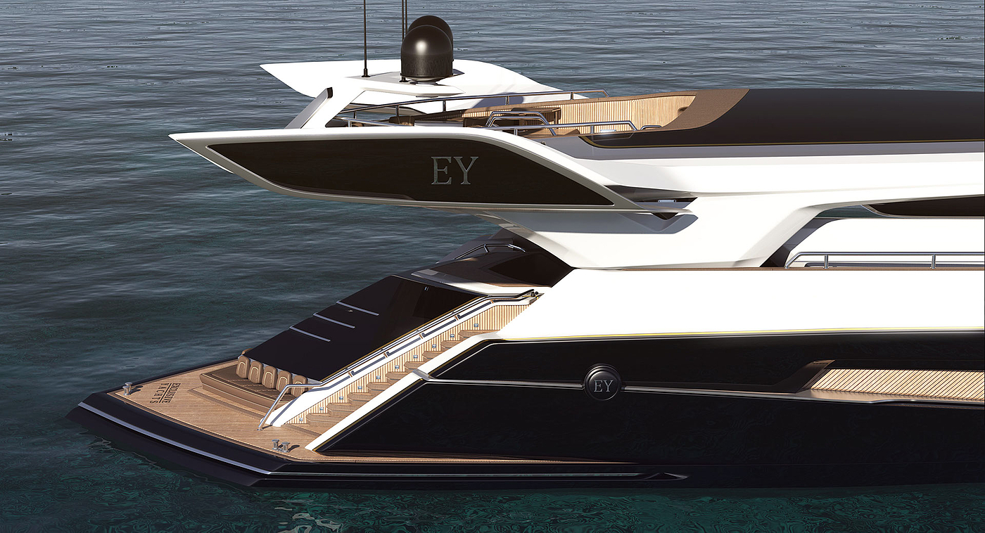 luxury，Render，Model，Motor yacht，