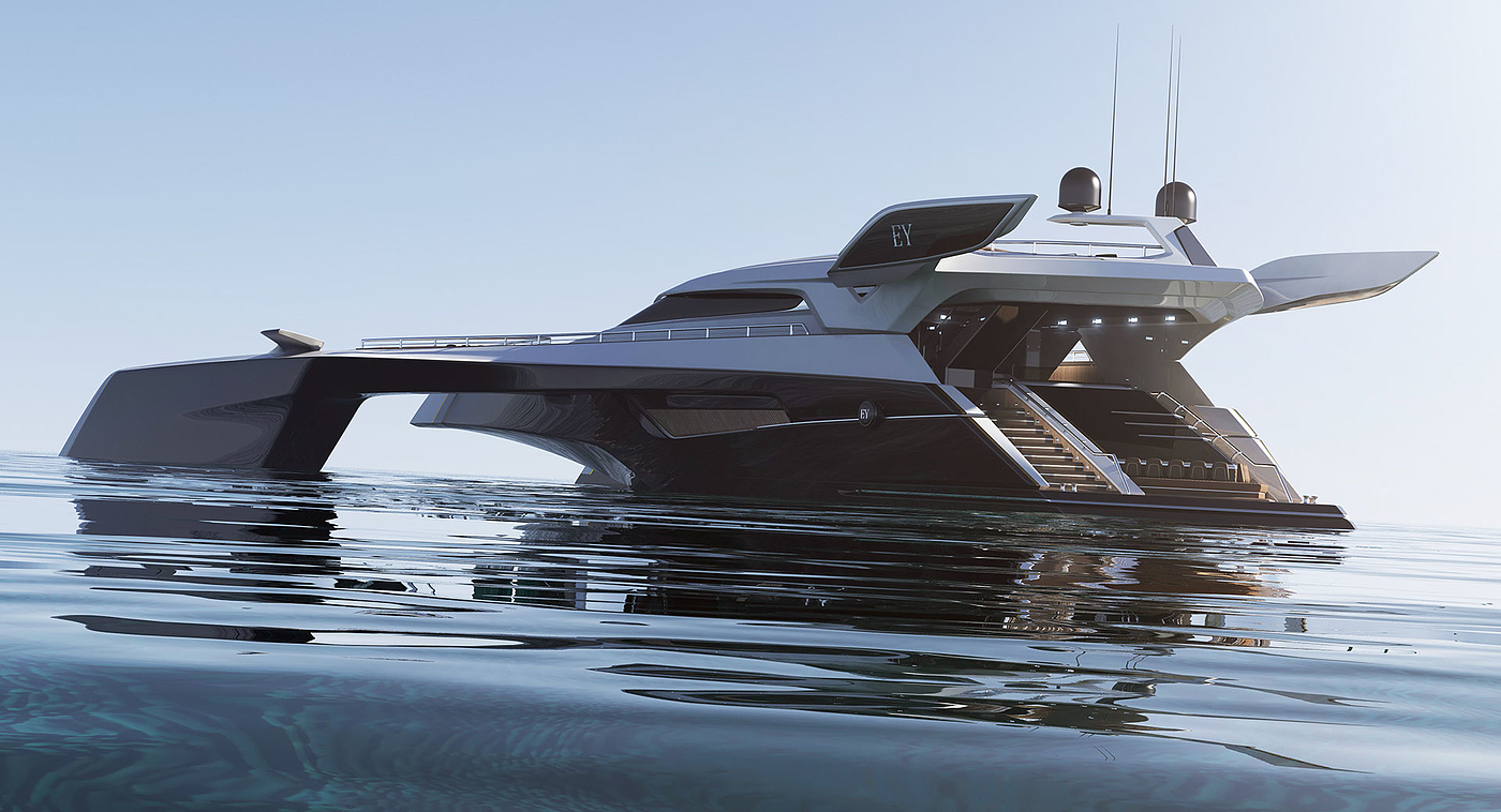 luxury，Render，Model，Motor yacht，