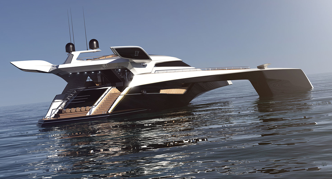 luxury，Render，Model，Motor yacht，