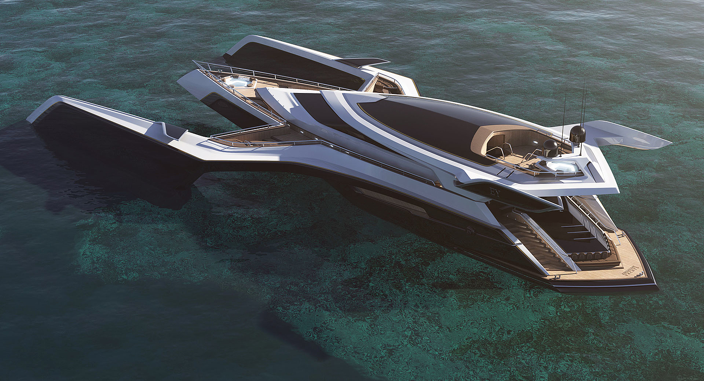 luxury，Render，Model，Motor yacht，