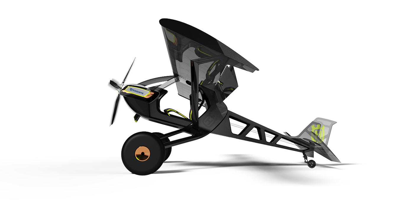 black，Husqvarna，Short landing gear，aircraft，