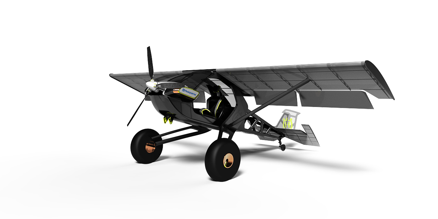 black，Husqvarna，Short landing gear，aircraft，