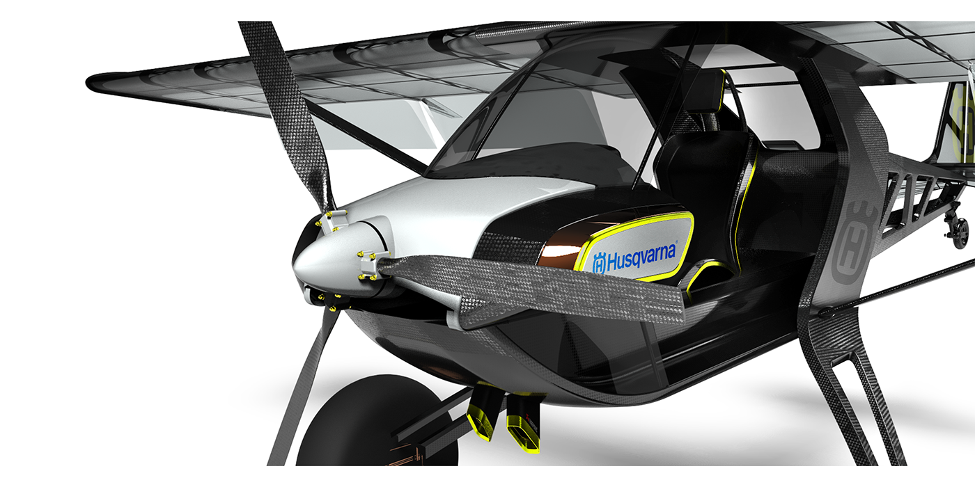 black，Husqvarna，Short landing gear，aircraft，