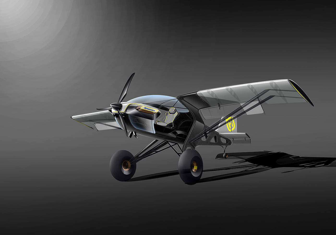 black，Husqvarna，Short landing gear，aircraft，