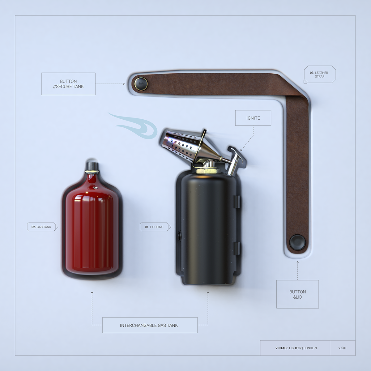 Lighter，Retro style，conceptual design，lighter，