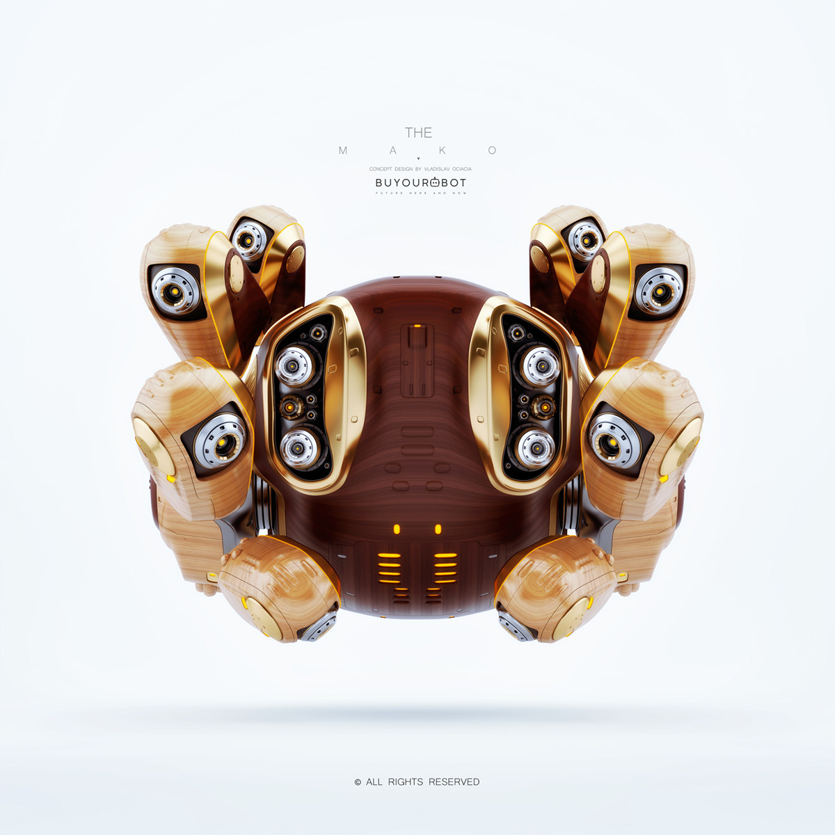 product design，model design ，three-dimensional，Wooden MAKO II，