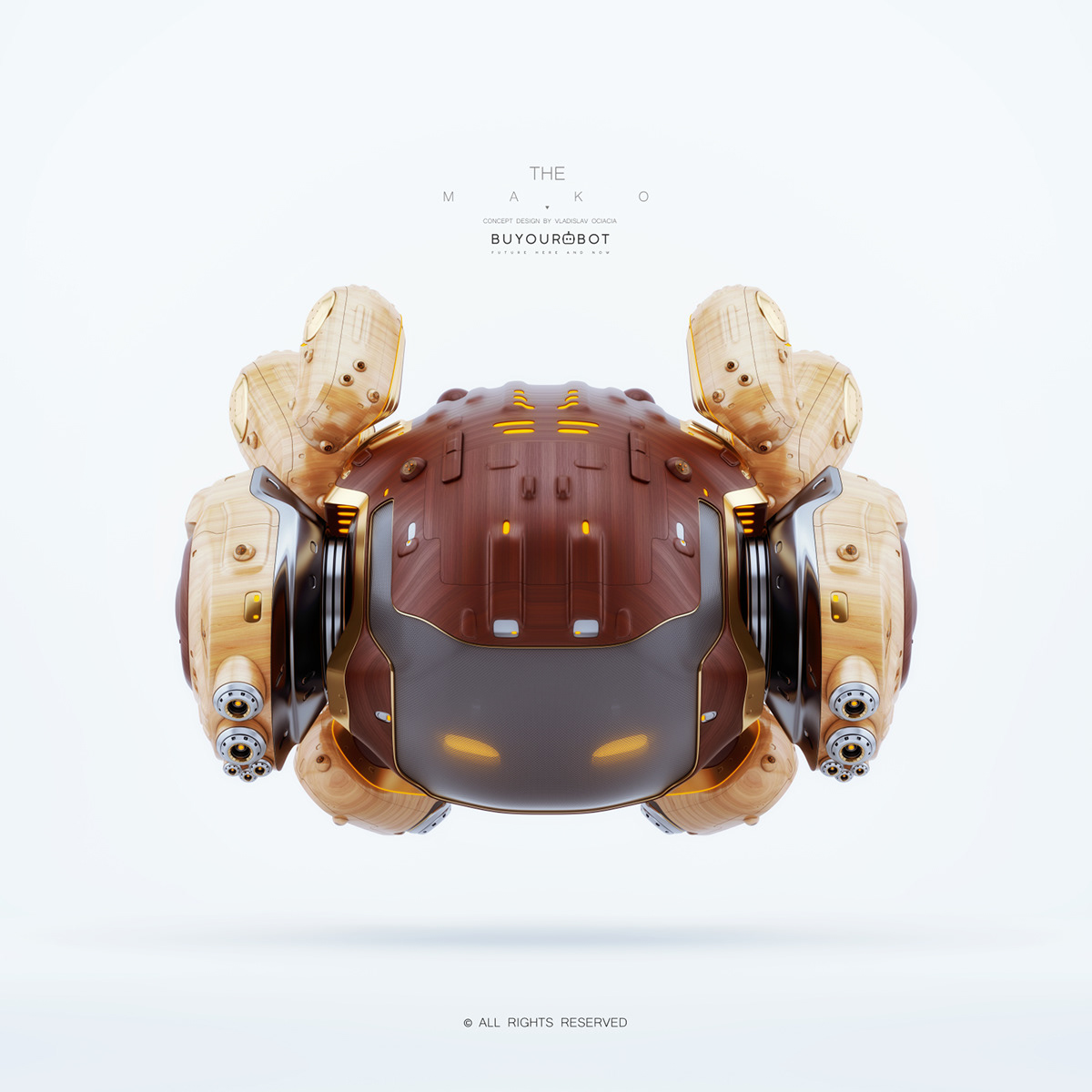 product design，model design ，three-dimensional，Wooden MAKO II，