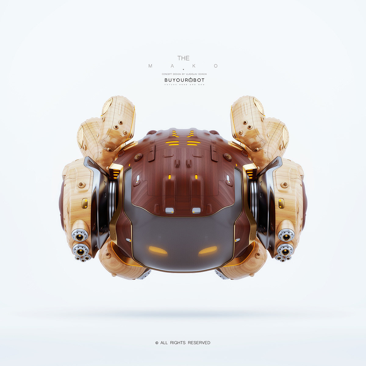 product design，model design ，three-dimensional，Wooden MAKO II，