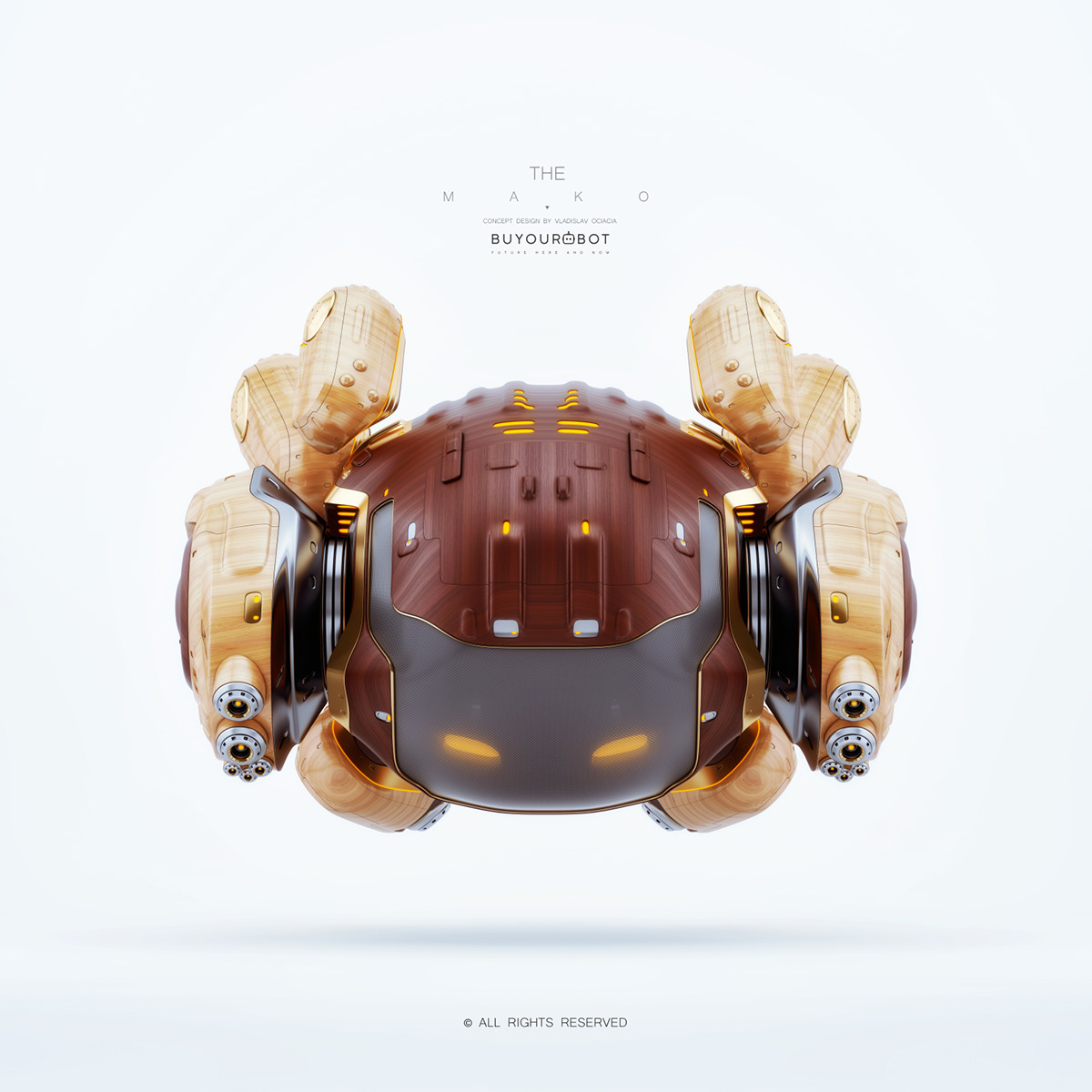 product design，model design ，three-dimensional，Wooden MAKO II，