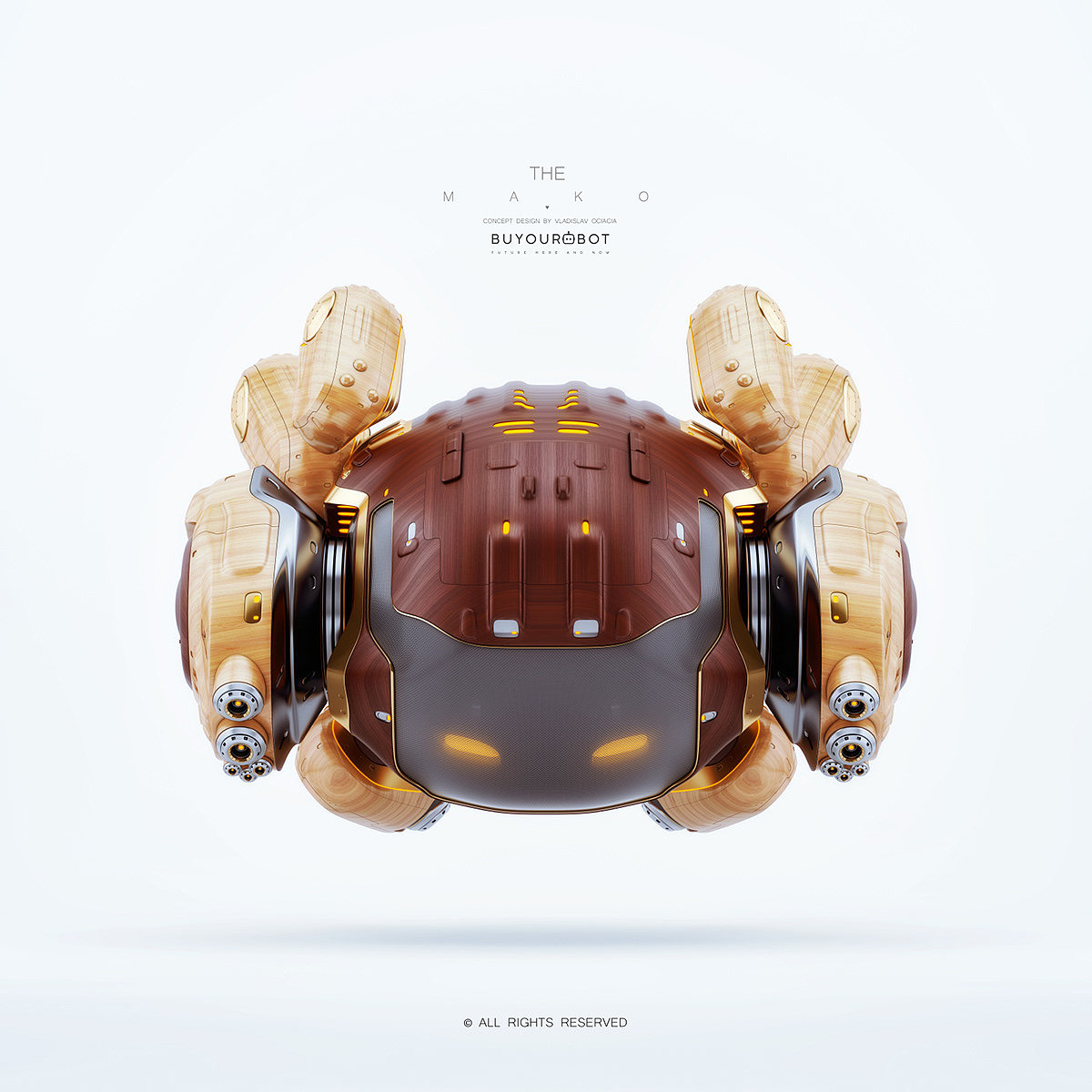 product design，model design ，three-dimensional，Wooden MAKO II，