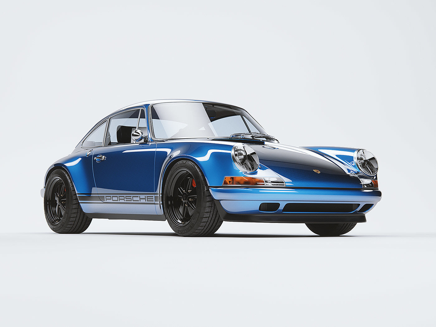 Free 3D model download，automobile，Vintage car，blue，Szymon Kubicki，3D modeling，nine hundred and eleven，Porsche，