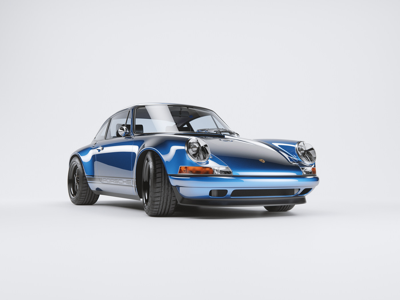 Free 3D model download，automobile，Vintage car，blue，Szymon Kubicki，3D modeling，nine hundred and eleven，Porsche，