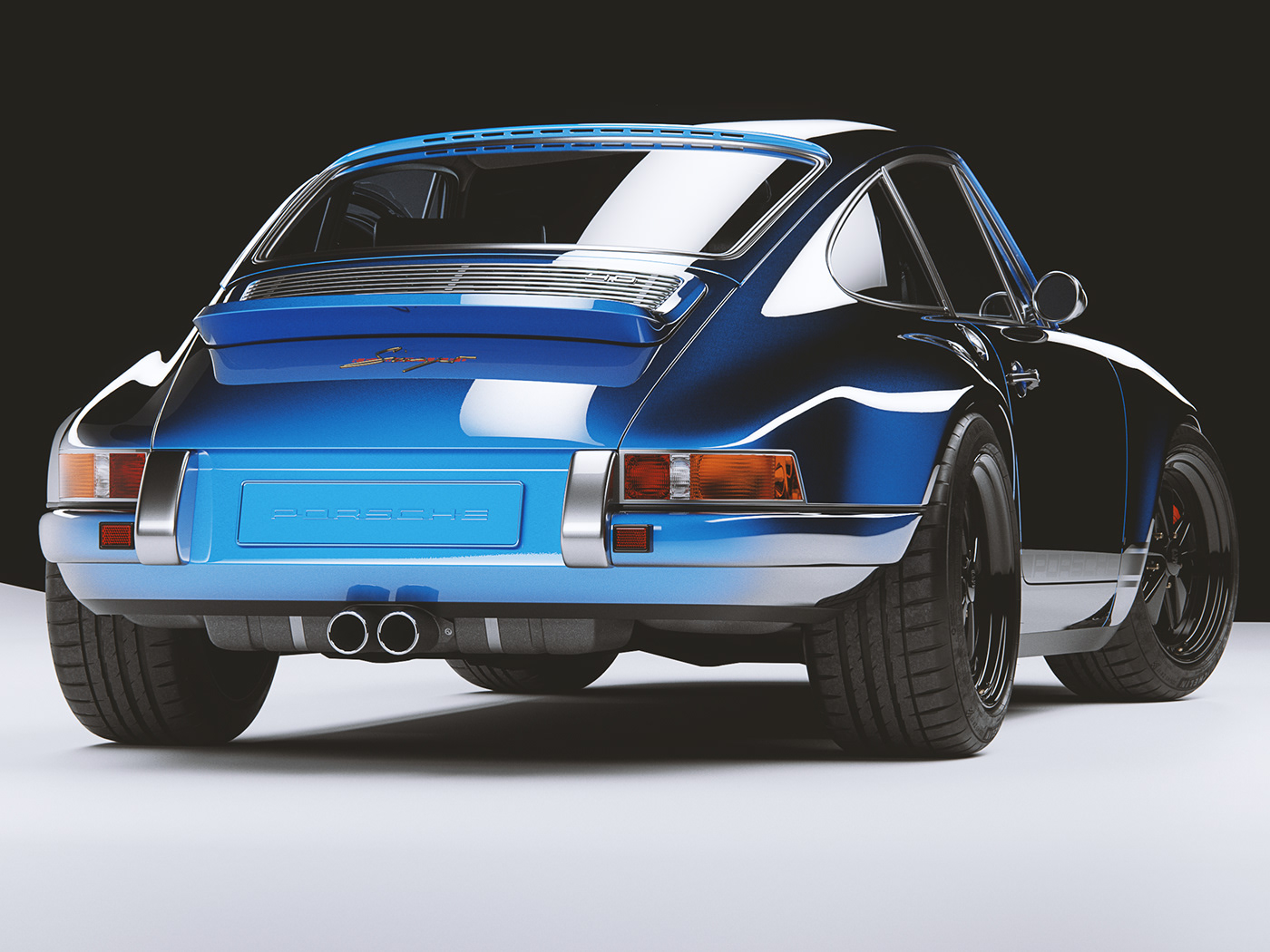 Free 3D model download，automobile，Vintage car，blue，Szymon Kubicki，3D modeling，nine hundred and eleven，Porsche，