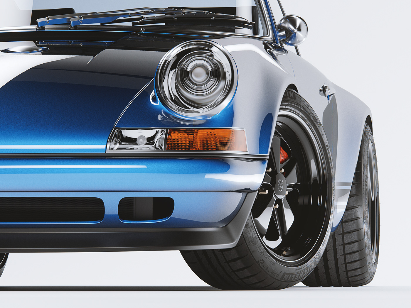 Free 3D model download，automobile，Vintage car，blue，Szymon Kubicki，3D modeling，nine hundred and eleven，Porsche，
