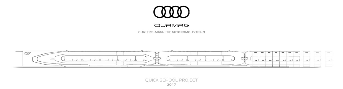 conceptual design，vehicle，train，Audi quamag，