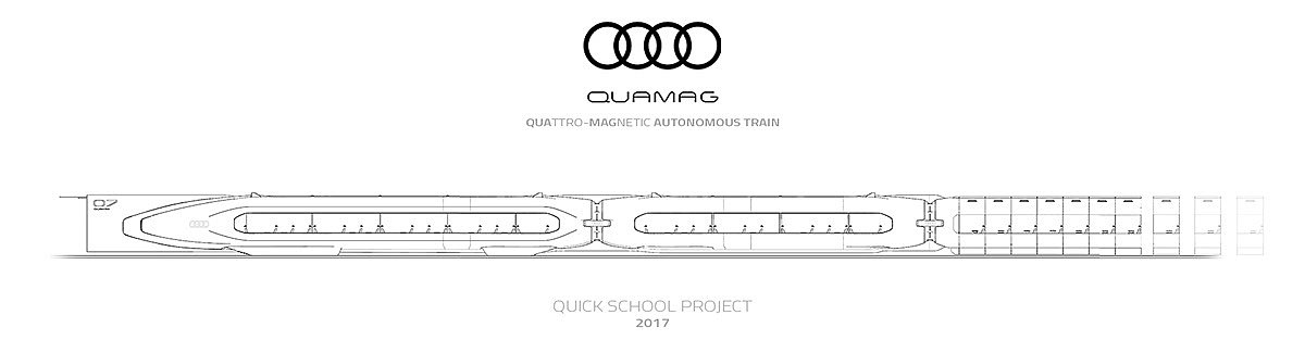 conceptual design，vehicle，train，Audi quamag，