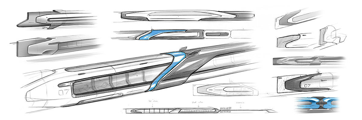 conceptual design，vehicle，train，Audi quamag，