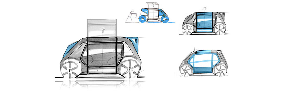 conceptual design，vehicle，train，Audi quamag，