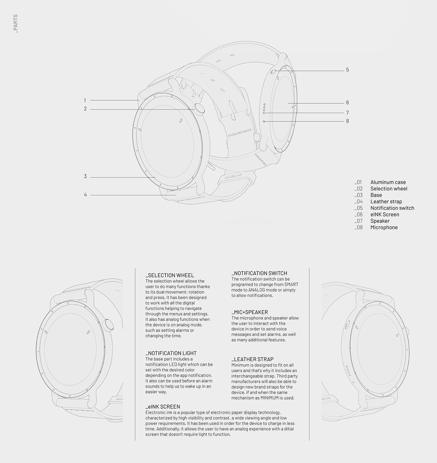 black and white，Minimalist，Wrist watch，